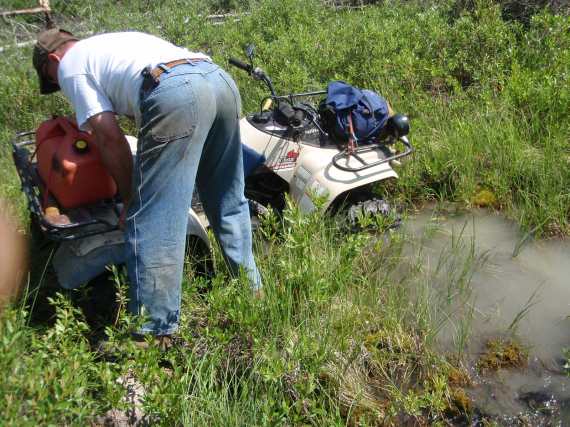 Oops! Stuck in a creek!
